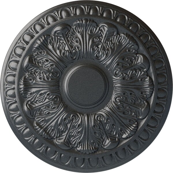 Ekena Millwork Colton Ceiling Medallion (Fits Canopies up to 4 3/4"), Hand-Painted Pewter, 15 3/4"OD x 1 1/2"P CM15CNPES - main